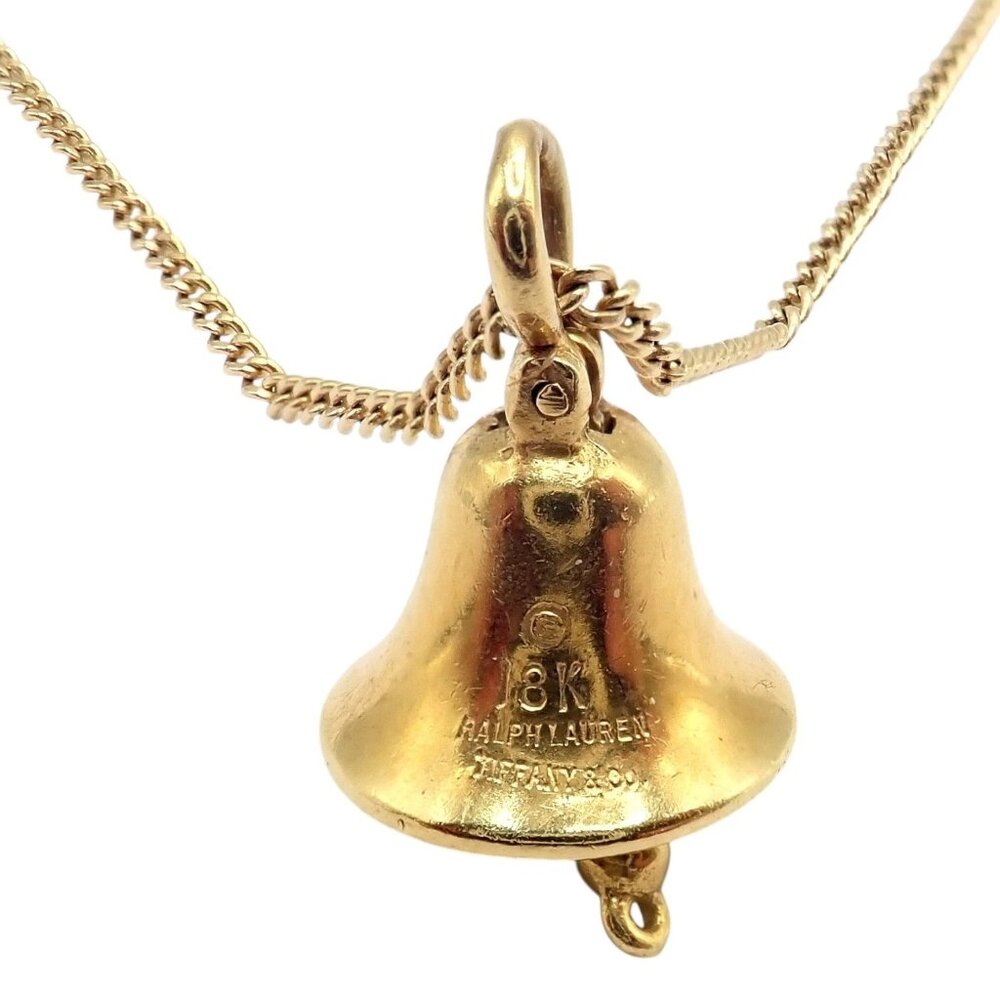 Rare! Tiffany & Co Ralph Lauren 18k Yellow Gold Nautical Bell Pendant Necklace